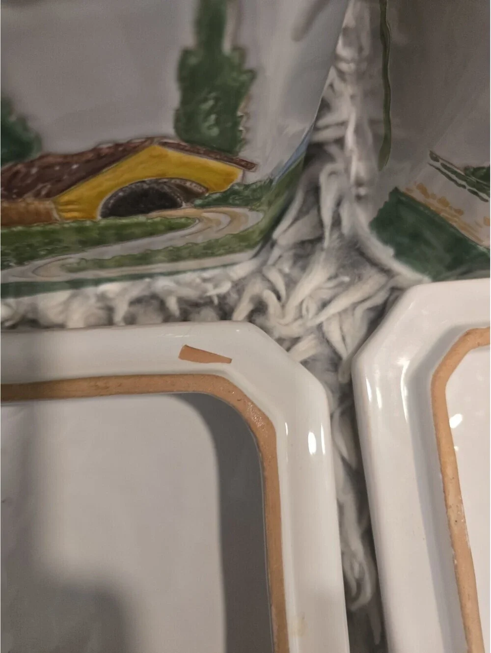 Italian Pottery Canister Set of 4 Hand Painted Tuscan